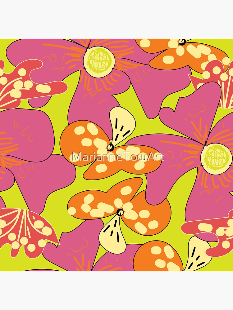 Hippie Flower Power Sticker By Mariannetowart Redbubble