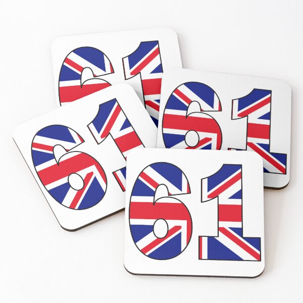 Item preview, Number 61 with UK flag on the background designed and sold by AllShirts21.