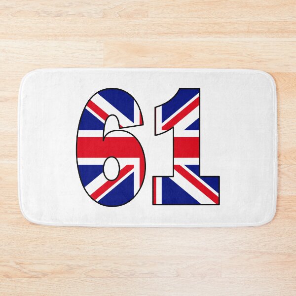 Item preview, Number 61 with UK flag on the background designed and sold by AllShirts21.