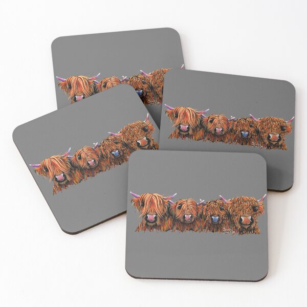 Item preview, HiGHLaND CoW PRiNT SCoTTiSH ' THe GiNGeR NuT oN GReY ' BY SHiRLeY MacARTHuR designed and sold by Shirley MacArthur Art.