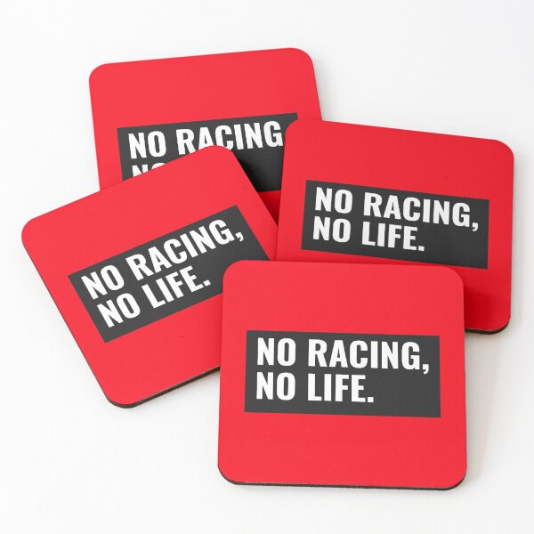 Item preview, No Racing, No Life - Black and White On Red designed and sold by JellyBeenzz.