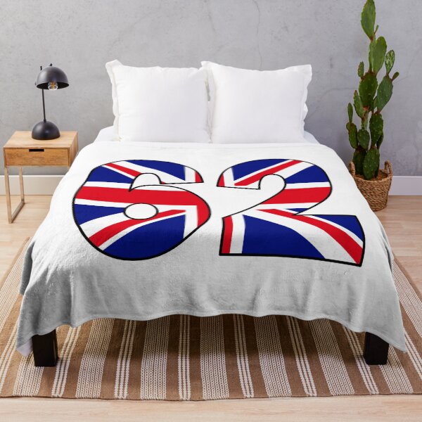 Item preview, Number 62 with UK flag on the background designed and sold by AllShirts21.