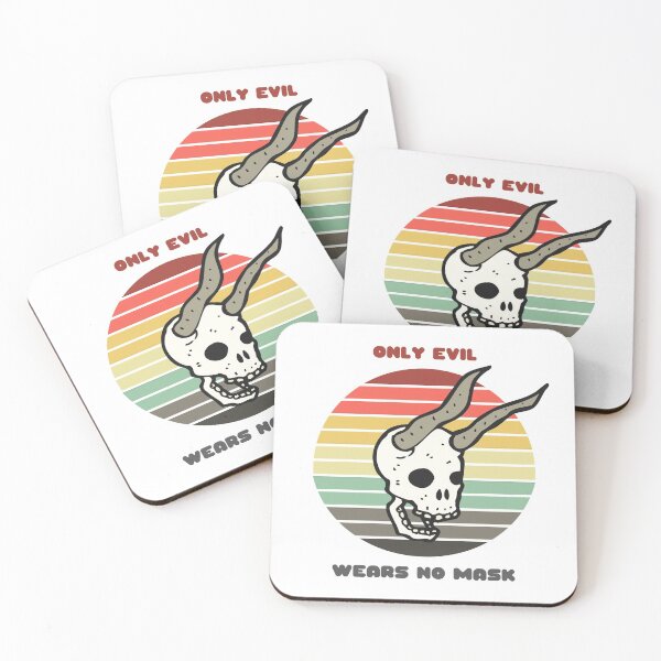 Item preview, Sunset Demon Skull / Only Evil Wears No Mask designed and sold by Nathalie Aynié.