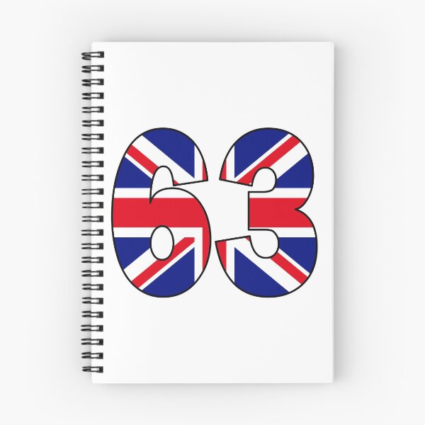 Item preview, Number 63 with UK flag on the background designed and sold by AllShirts21.