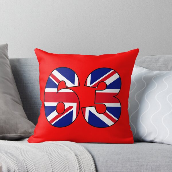 Item preview, Number 63 with UK flag on the background designed and sold by AllShirts21.