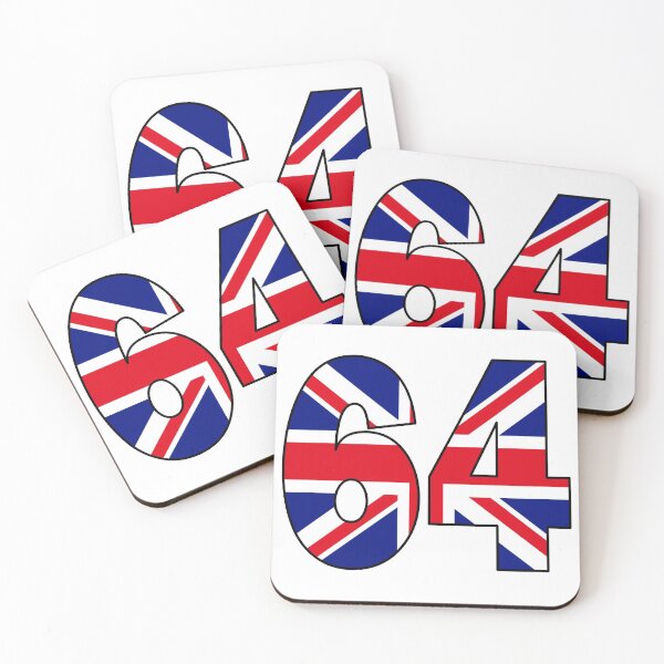 Item preview, Number 64 with UK flag on the background designed and sold by AllShirts21.
