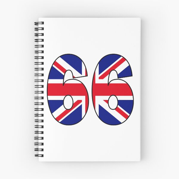 Item preview, Number 66 with UK flag on the background designed and sold by AllShirts21.