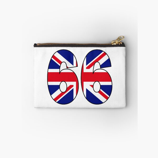 Item preview, Number 66 with UK flag on the background designed and sold by AllShirts21.
