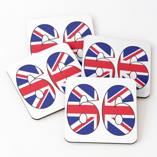 Item preview, Number 66 with UK flag on the background designed and sold by AllShirts21.