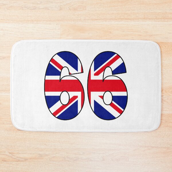 Item preview, Number 66 with UK flag on the background designed and sold by AllShirts21.