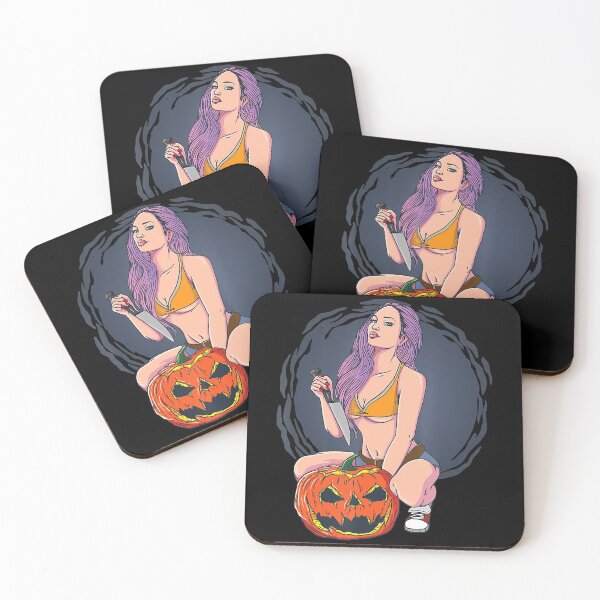 Item preview, Hot sexy Halloween Killer Mom Mummy with knife and pumpkin designed and sold by Pricehotshop.