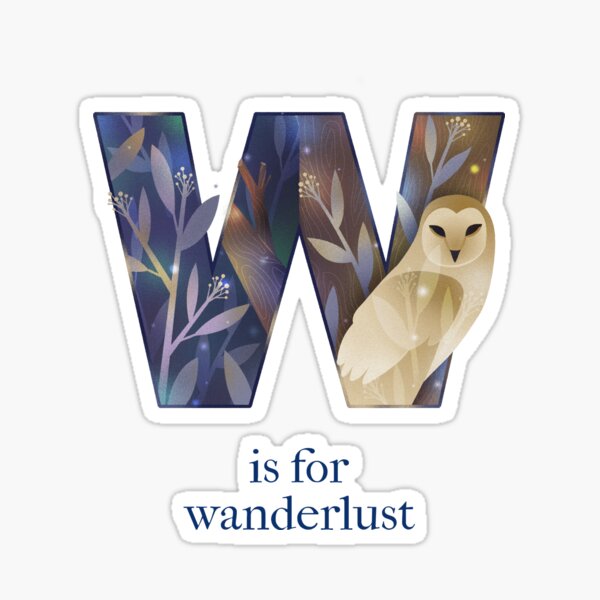 Wanderlust letter graphic travel  Sticker