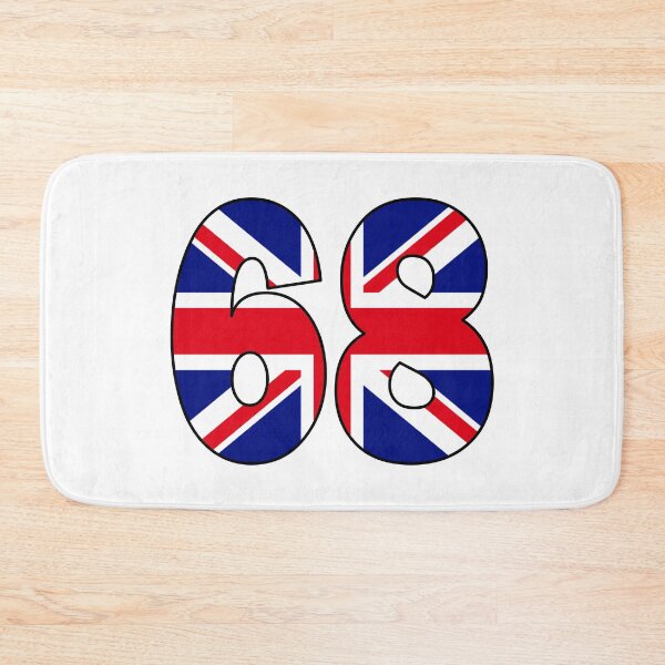 Item preview, Number 68 with UK flag on the background designed and sold by AllShirts21.