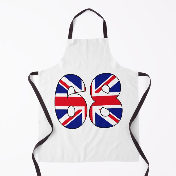 Item preview, Number 68 with UK flag on the background designed and sold by AllShirts21.
