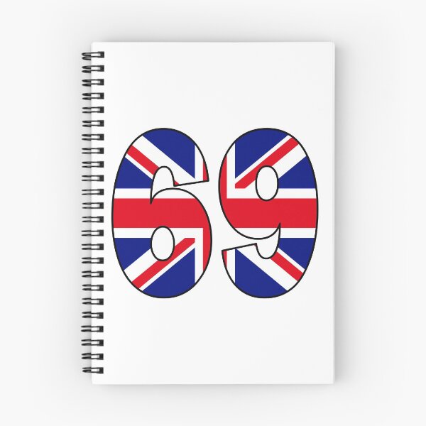 Item preview, Number 69 with UK flag on the background designed and sold by AllShirts21.