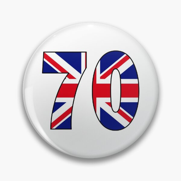 Item preview, Number 70 with UK flag on the background designed and sold by AllShirts21.