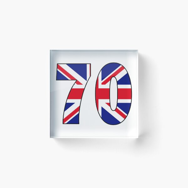 Item preview, Number 70 with UK flag on the background designed and sold by AllShirts21.