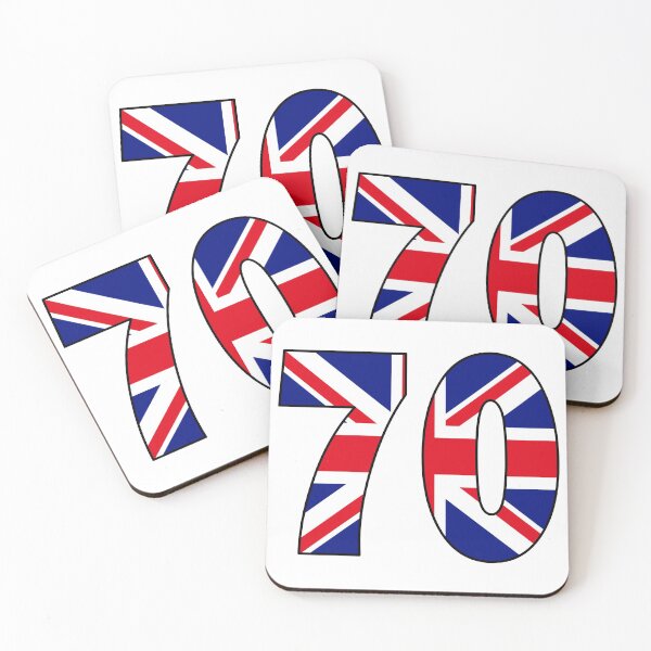 Item preview, Number 70 with UK flag on the background designed and sold by AllShirts21.