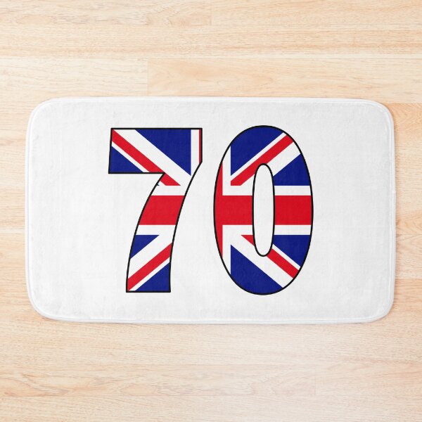 Item preview, Number 70 with UK flag on the background designed and sold by AllShirts21.