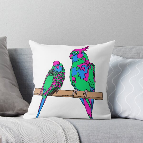 Item preview, Polysexual Pride Budgie and Cockatiel designed and sold by AdoraBirdArt.