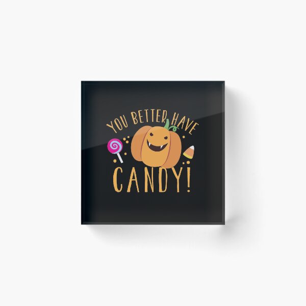 Item preview, You better have CANDY with cute vamp Halloween pumpkin  designed and sold by jazzydevil.