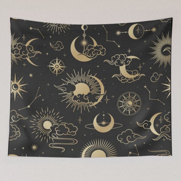 Item preview, Celestial bodies Oriental pattern designed and sold by Rakos-Merch.