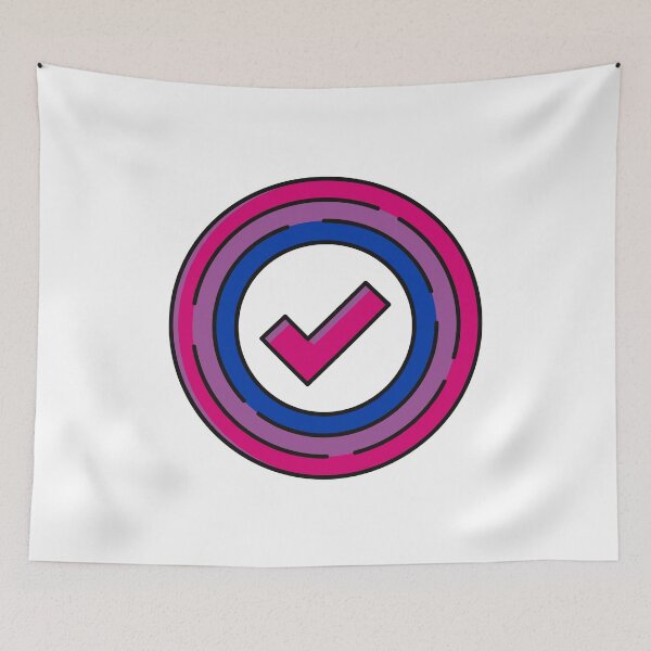 Item preview, Bi checkmark. Sticker / hoodie / notebook / pin / etc designed and sold by favoritefandom.