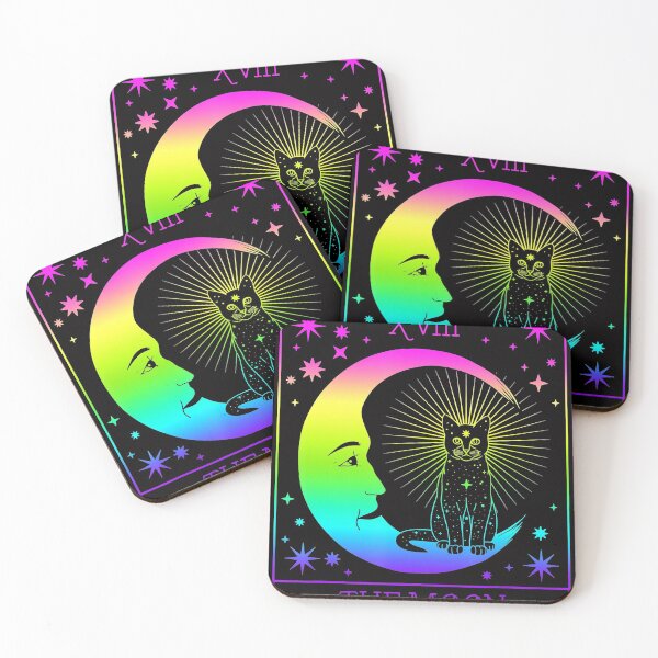 Item preview, Tarot Card Crescent Moon and Cat Pastel Goth Wiccan Witch designed and sold by YoungTo.