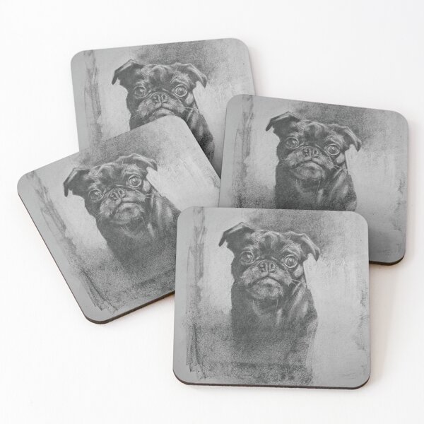 Item preview, Melancholy Black Pug designed and sold by FineLineStudio.