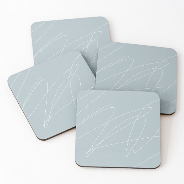 Item preview, Pastel soft pale grey blue with white scribbles original art designed and sold by HTPOP.
