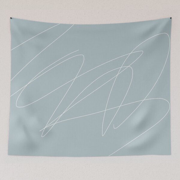 Item preview, Pastel soft pale grey blue with white scribbles original art designed and sold by HTPOP.