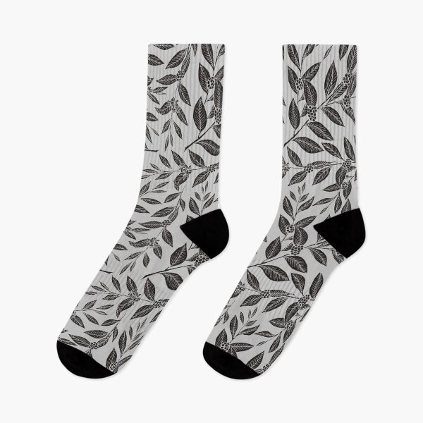 Item preview, Coffee Tree Leaves Black Pattern on Gray designed and sold by sifis.