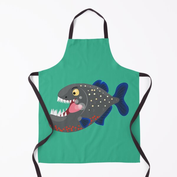 Item preview, Hungry funny piranha cartoon illustration designed and sold by FrogFactory.