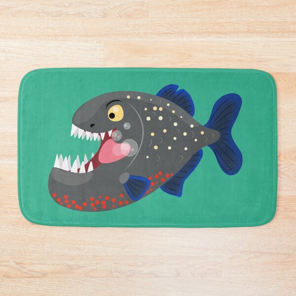Item preview, Hungry funny piranha cartoon illustration designed and sold by FrogFactory.