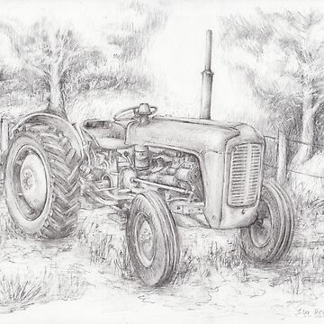 Artwork thumbnail, Massey Ferguson 35 tractor drawing by Eva-Hegelund
