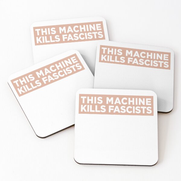 Item preview, This Machine Kills Fascists Bumper Rose Gold designed and sold by peachyline.