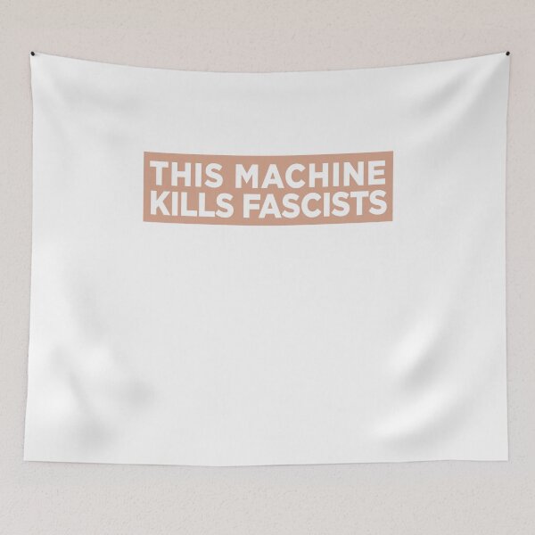 Item preview, This Machine Kills Fascists Bumper Rose Gold designed and sold by peachyline.