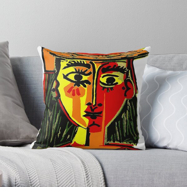 Pablo Picasso femme dans un chapeau 1962 T Shirt, oeuvre, tshirt, tee, jersey, affiche, oeuvre d'art Coussin