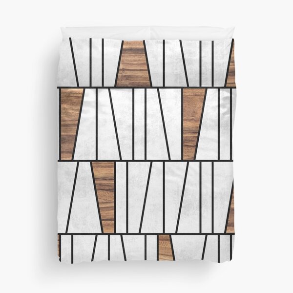 Mid-Century Modern Pattern No.4 - Concrete and Wood Duvet Cover