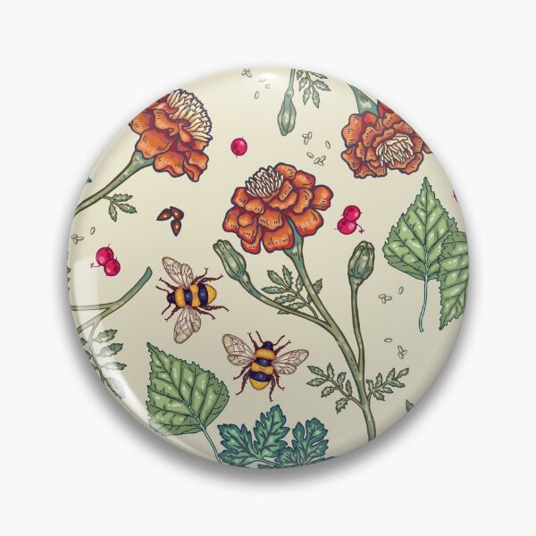 Item preview, French marigold and bumblebee designed and sold by smalldrawing.