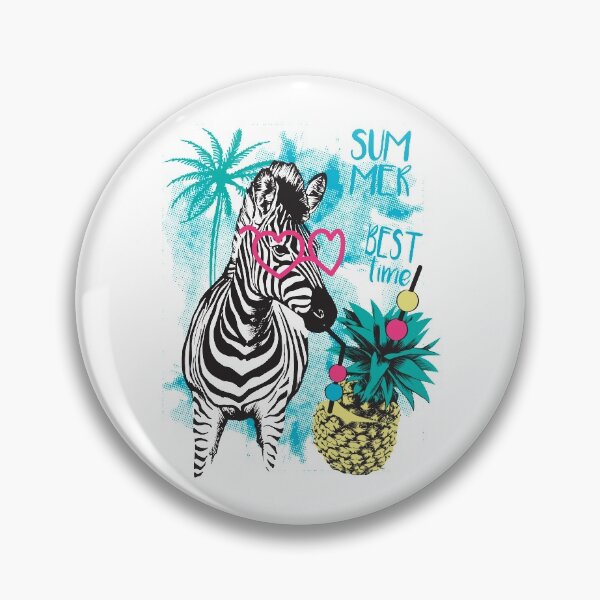 Item preview, Zebra Resting on a Beach With a Pineapple Cocktail designed and sold by PineappleTee.