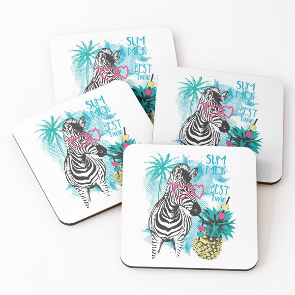 Item preview, Zebra Resting on a Beach With a Pineapple Cocktail designed and sold by PineappleTee.