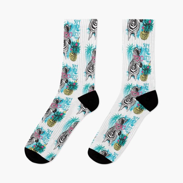 Item preview, Zebra Resting on a Beach With a Pineapple Cocktail designed and sold by PineappleTee.