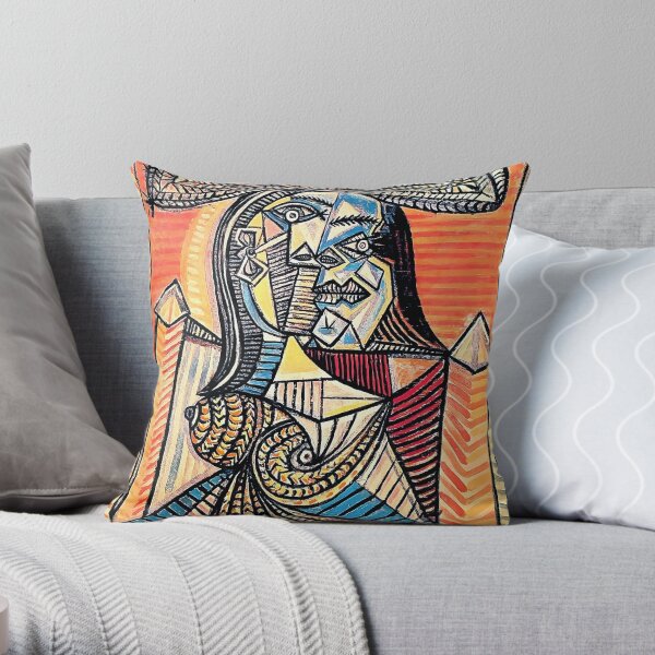 Pablo Picasso - femme au chapeau - oeuvre de 1962 pour l'art mural, estampes, affiches, t-shirts, hommes, femmes, enfants Coussin