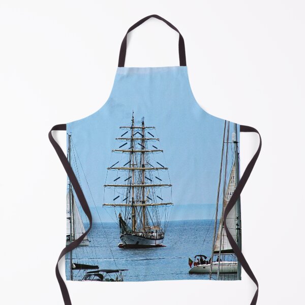 Item preview, Boatyard Anchored Sailboats Fishing Boats Tall Ship designed and sold by worldways.