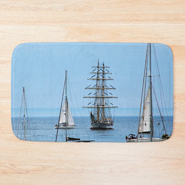 Item preview, Boatyard Anchored Sailboats Fishing Boats Tall Ship  designed and sold by worldways.