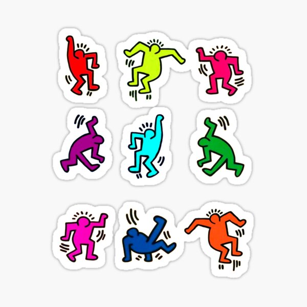 colorful dancers Pattern Sticker