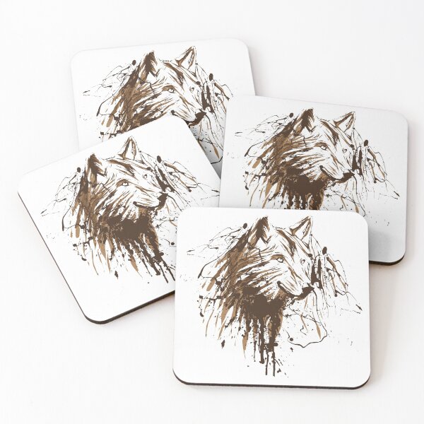Item preview, Brown Wolf Line Art designed and sold by JTS STORE.