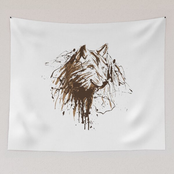 Item preview, Brown Wolf Line Art designed and sold by JTS STORE.