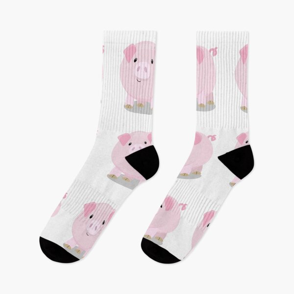 Item preview, Cute pink pot bellied pig cartoon illustration designed and sold by FrogFactory.